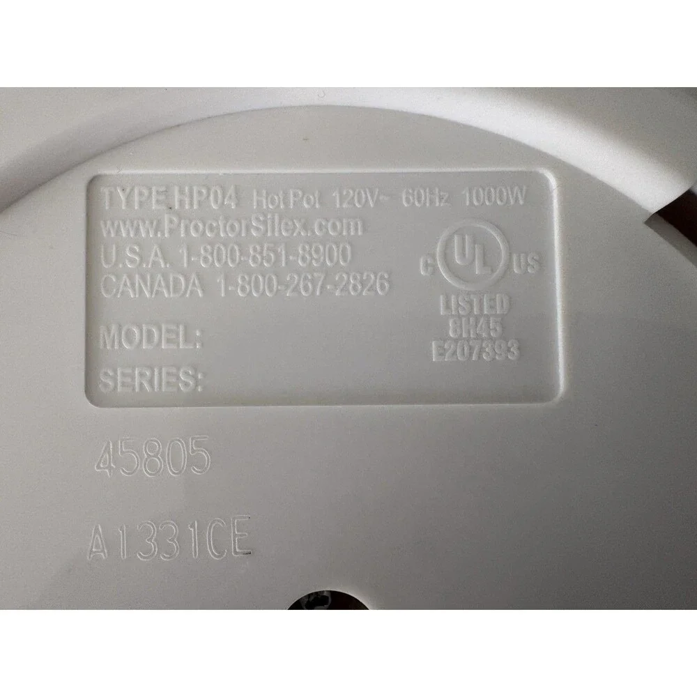 Proctor Silex HP04 Hot Pot Electric Kettle Blue White 32oz Tested Working